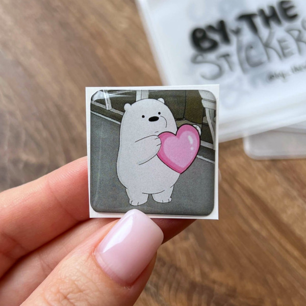3D sticker "Bear and love"