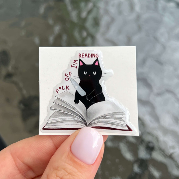 3D sticker "F off I`m reading"