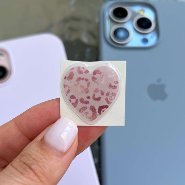 3D sticker "Pink leopard heart"