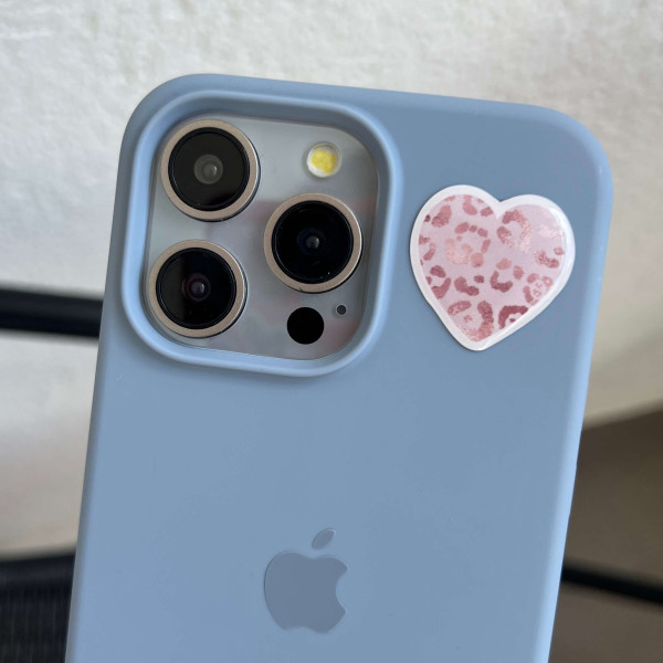 3D sticker "Pink leopard heart"