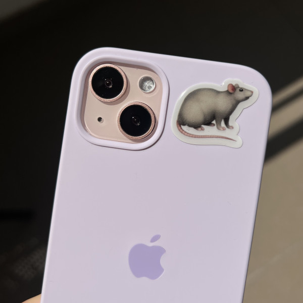 3D sticker "Gray rat №2, emoji" (updates)