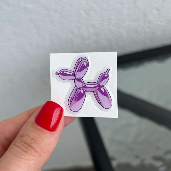 3D Sticker "Purple Inflatable Puppy"