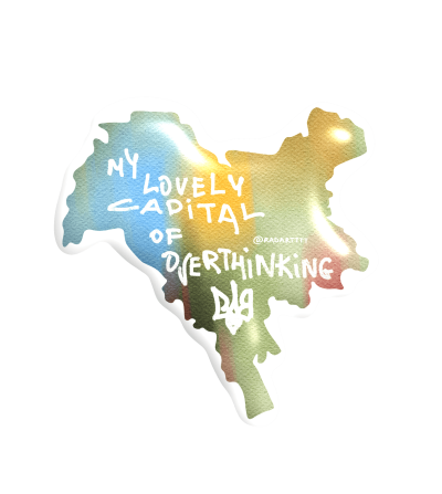 3D sticker "Kyiv 'My lovely capital of overthinking'"