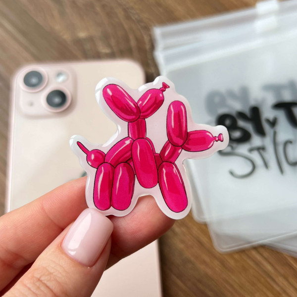3D стікер "Pink balloon dog"