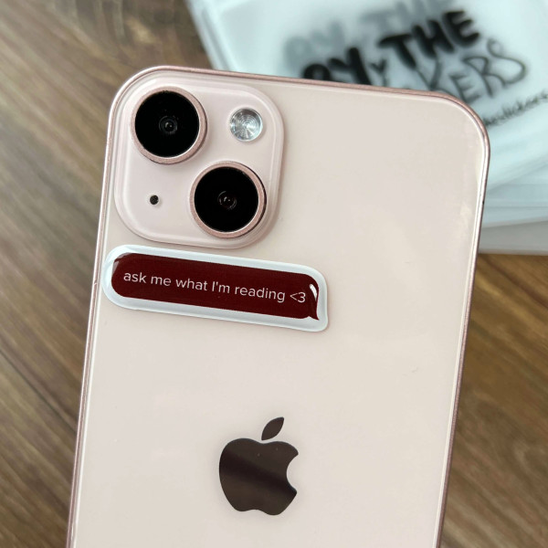 3D sticker "Ask me what I`m reading"