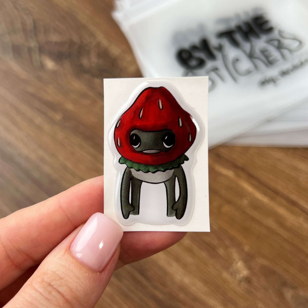 3D sticker "Little Frog with Strawberry"