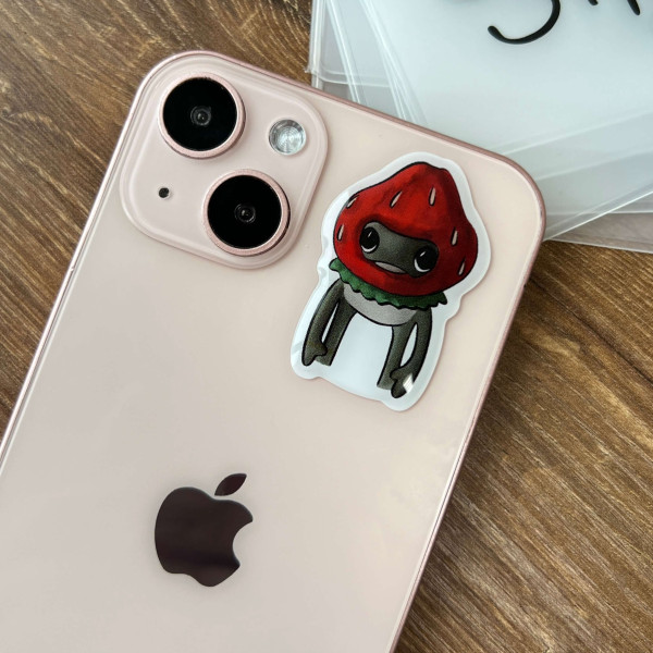 3D sticker "Little Frog with Strawberry"