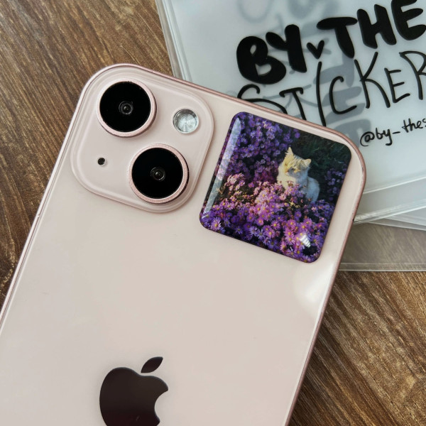 3D sticker “Kitten and flowers”