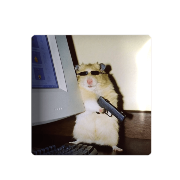 3D sticker "Dangerous hamster"