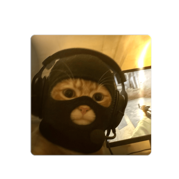 3D sticker "Cat in a balaclava"