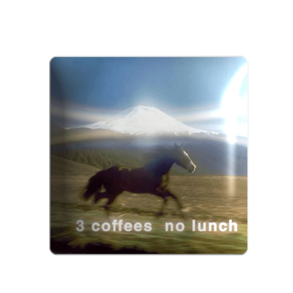 3D стікер "3 coffees no lunch"
