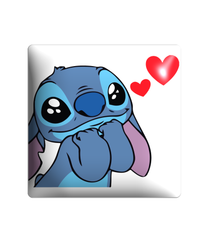 3D sticker "Stitch with a red heart"