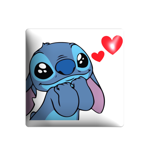 3D sticker "Stitch with a red heart"