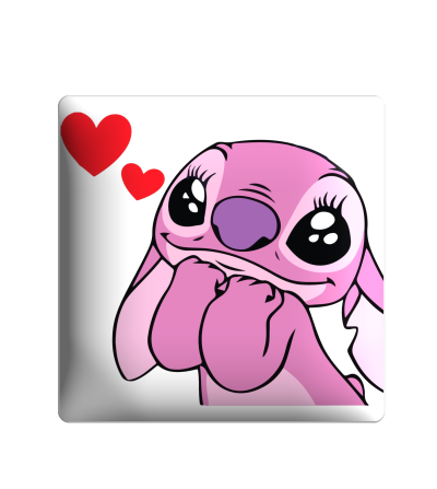 3D sticker "Angel with red hearts"