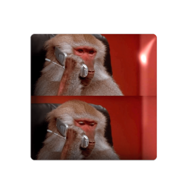 3D sticker "Monkey talking on the phone"