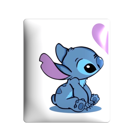 3D sticker "Blue Stitch with a heart"