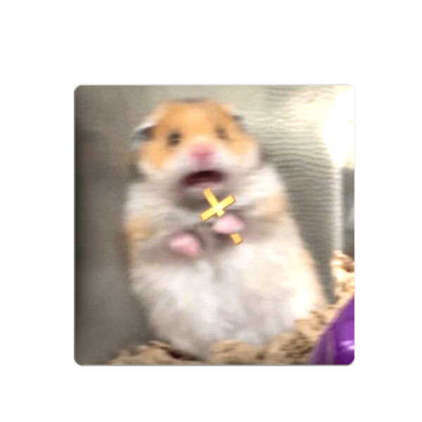 3D sticker "Scared hamster"