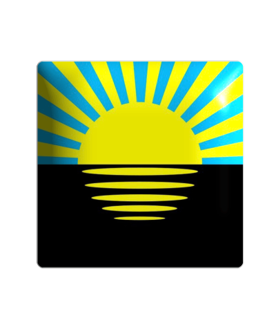  3D sticker "The flag of the Donetsk region, size 3x3 cm"