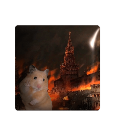 3D sticker "Hamster against the background of 'moscow on Fire'"