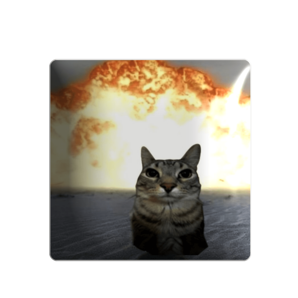 3D sticker "Cat and explosion"