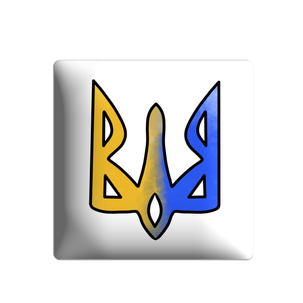 3D sticker “Coat of Arms of Ukraine on a white background”