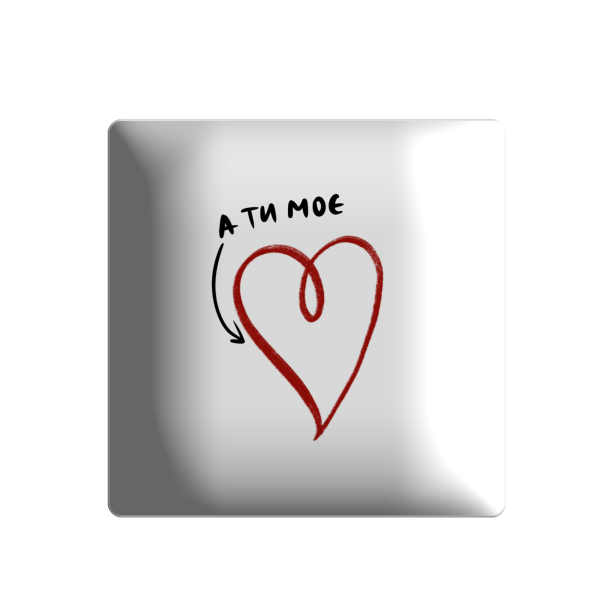 3D sticker "Heart and the inscription 'And you’re mine' on a white background"