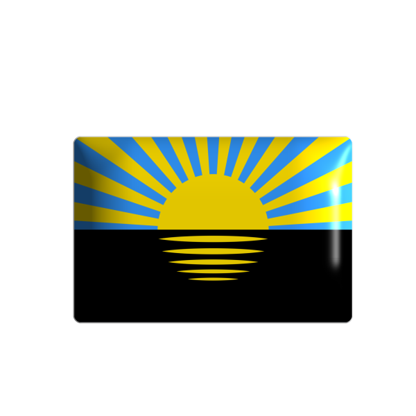 3D стікер "Прапор Донецької області, розмір 3x2 см"
