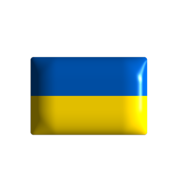 3D стікер "Прапор України, розмір 3x2 см"