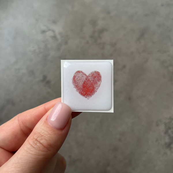 3D sticker "Heart made of fingerprints"