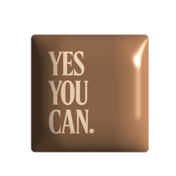 3D стікер "YES YOU CAN коричневий"