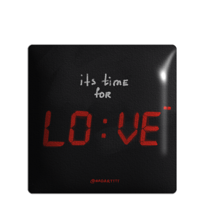 3D sticker "It's time for love"