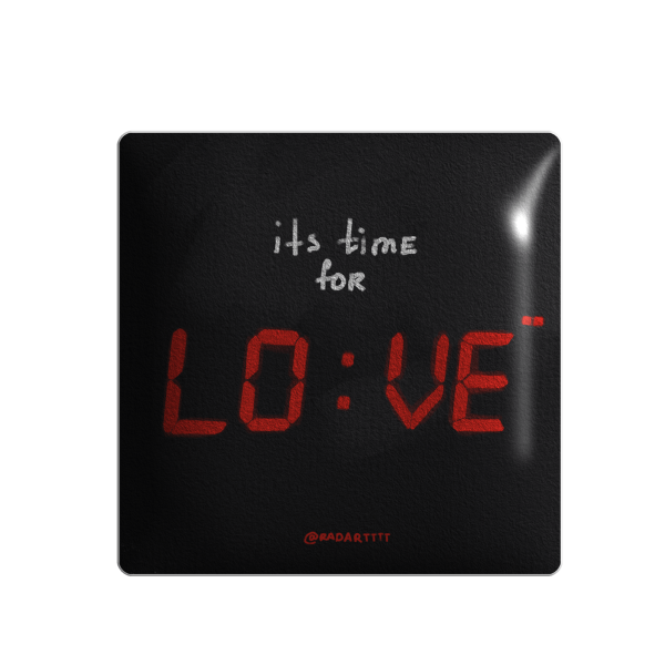 3D sticker "It's time for love"
