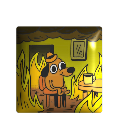  3D sticker "Mood: This is fine"