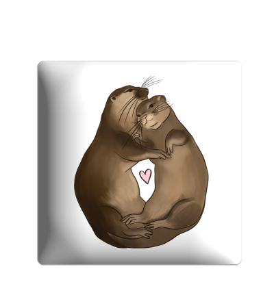 3D sticker "Otters hugging"
