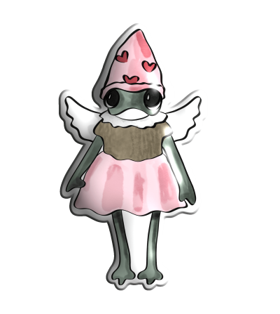 3D sticker "Little frog with wings"