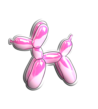 3D Sticker "Pink Inflatable Puppy"