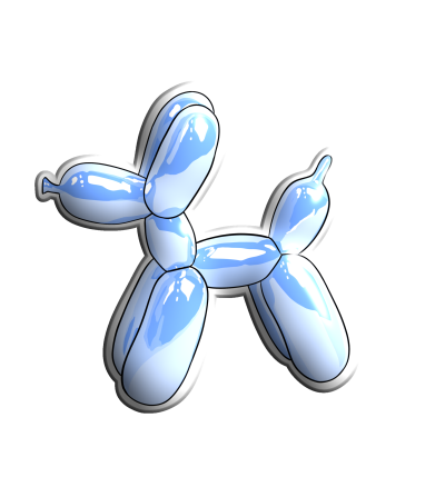 3D Sticker "Blue Inflatable Puppy"