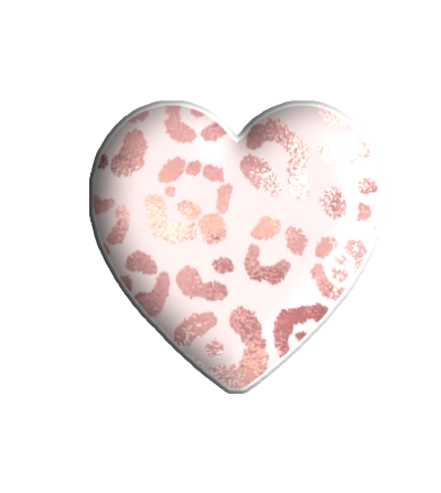 3D sticker "Pink leopard heart"