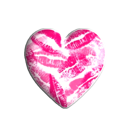 3D sticker "Heart in pink kisses"