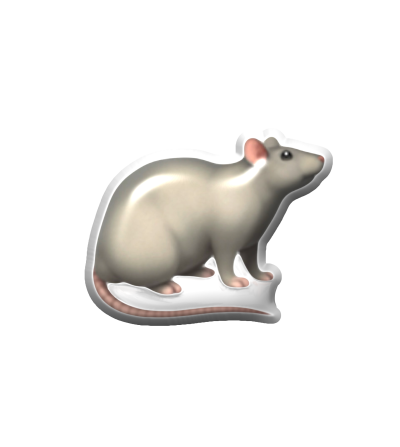 3D sticker "Gray rat №2, emoji" (updates)