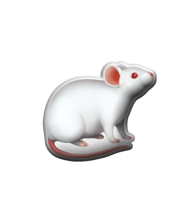 3D sticker "White rat №2, emoji" (updates)
