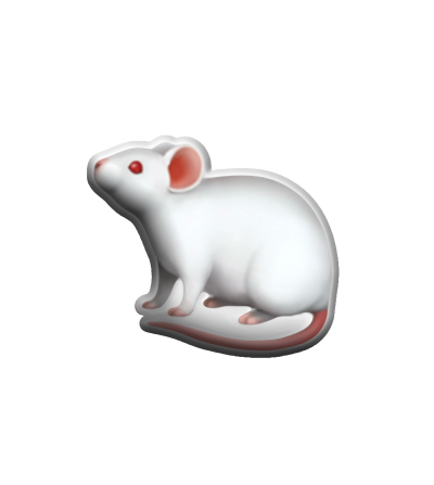 3D sticker "White rat, emoji" (updates)