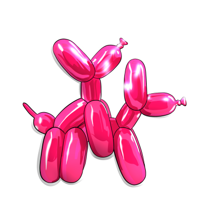 3D стікер "Pink balloon dog" (оновлений дизайн)