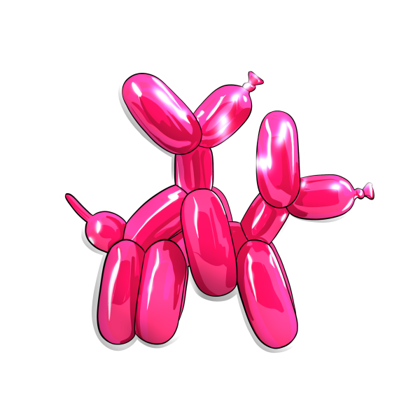 3D Sticker "Pink Balloon Dog" (updates)
