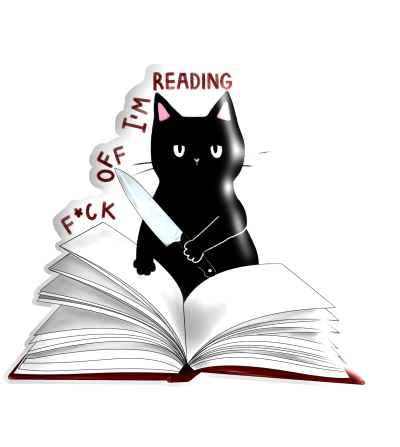 3D стікер "F off I`m reading"