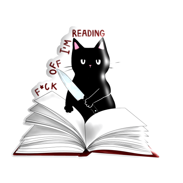 3D стікер "F off I`m reading"