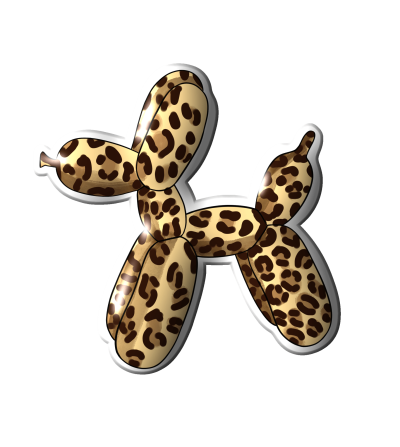3D sticker "Light leopard balloon dog"
