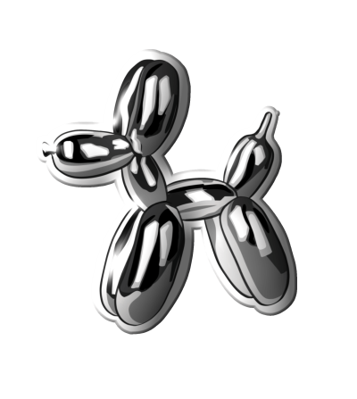 3D sticker "Black inflatable dog"