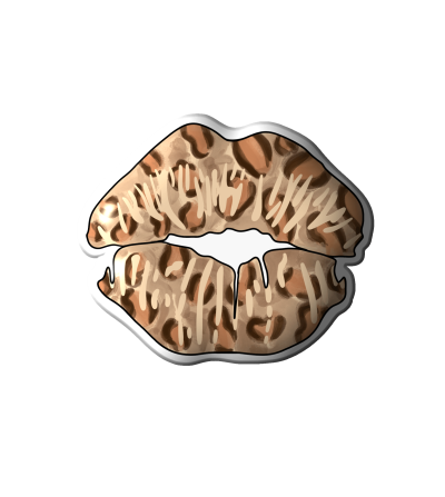 3D sticker "Leopard kiss"