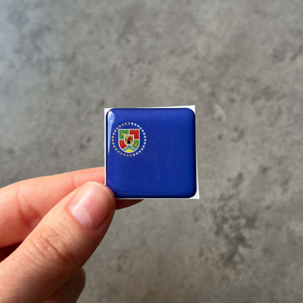 3D sticker “Flag of Luhansk Oblast, size 3x3 cm”
